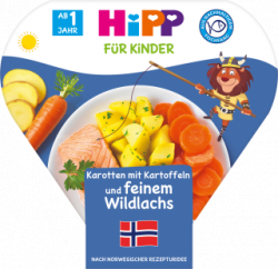 【dm】Kinderteller Karotten mit Kartoffeln und feinem Wildlachs ab 1 Jahr, 250 g