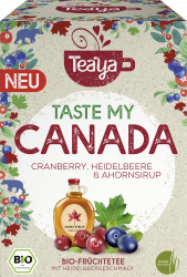 Bio-Früchtetee Taste my Canada mit Heidelbeergeschmack