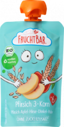 【dm】Quetschie Pfirsich-3-Korn, ab 6 Monaten, 100 g