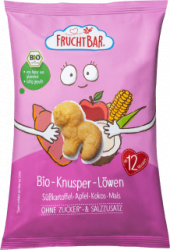 【dm】Kindersnack Knusper-Löwen Süßkartoffel Apfel Kokos Mais ab 1 Jahr, 30 g