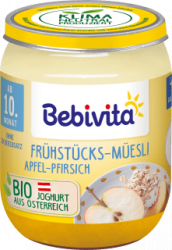 【dm】Frucht & Getreide Frühstücksmüsli Apfel-Pfirsch, ab dem 10.Monat, 160 g