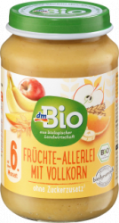 【dm】Frucht & Getreide Früchte-Allerlei mit Vollkorn ab dem 6. Monat, Demeter, 190 g