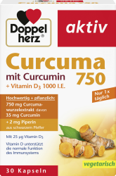 aktiv Curcuma 750 mit Curcumin + Vitamin D3 1000 I.E.