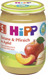 Bio Früchte Banane & Pfirsich in Apfel nach dem 4. Monat