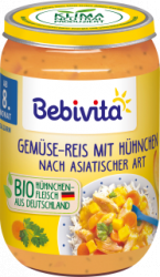 【dm】Menü Gemüse-Reis mit Hühnchen nach asiatischer Art, ab dem 8. Monat, 220 g