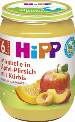 BIO Fruchtpüree Mirabelle in Apfel-Pfirsich mit Kürbis