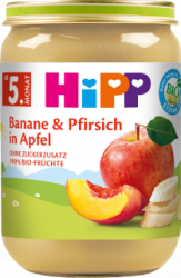 【dm】Früchte Banane und Pfirsich in Apfel ab 5. Monat, 190 g